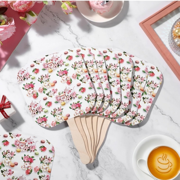 Bridal Shower Tea Party Fans - Picture 1 of 8